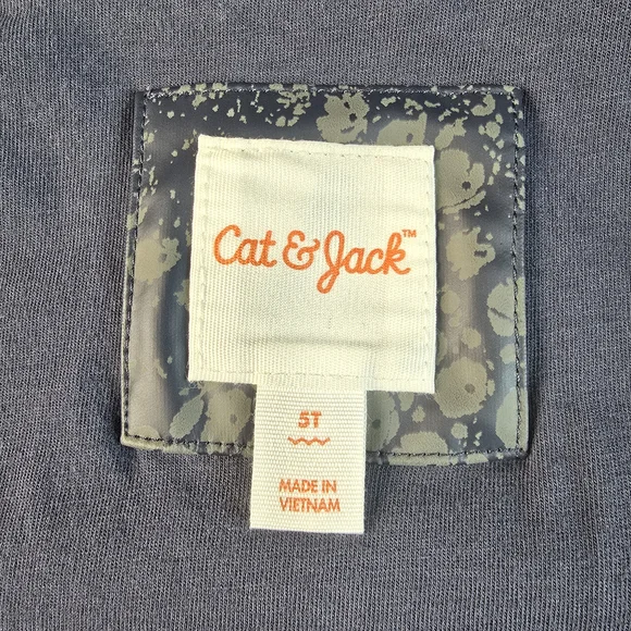 Cat & Jack Kids Hooded Dinosaur Rain Jacket with Neon Accents 5T - Picture 7 of 15